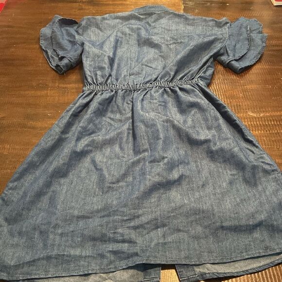 G Kale Blue Denim Chambray Button-Up Dress petite medium - Picture 5 of 9